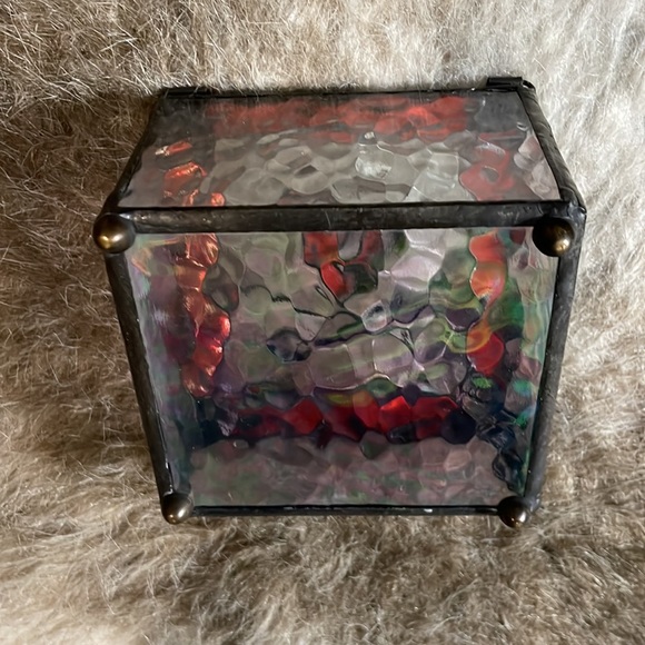 UVA University of Virginia Cavaliers Crossed Sabers Stained Glass Container - Picture 6 of 7